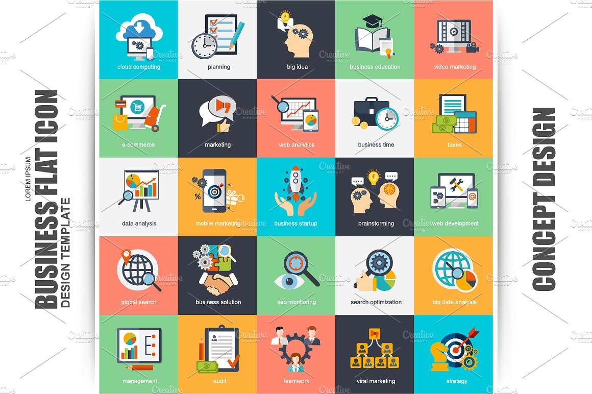 Flat Concept Icons Vector Desi