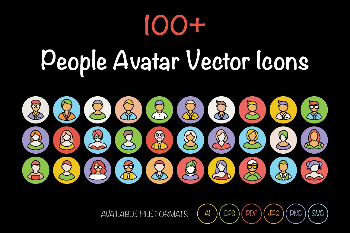 100 People Avatar Vector Icon