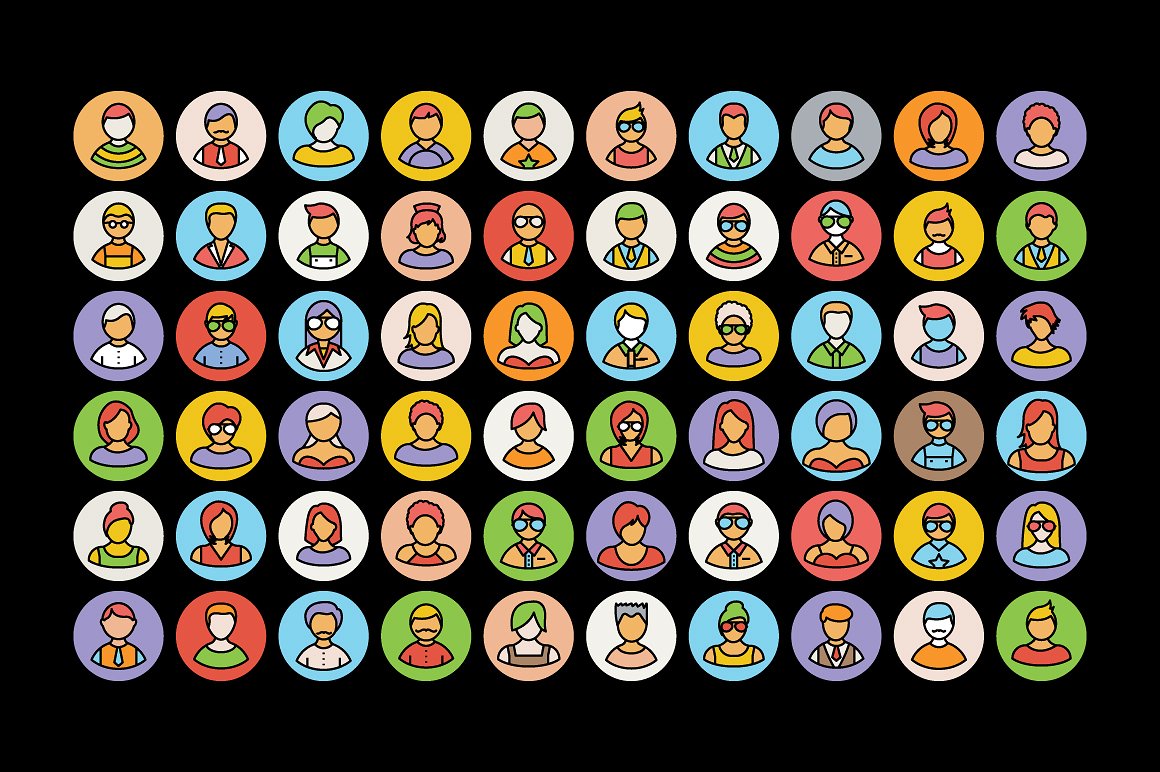 100 People Avatar Vector Icon