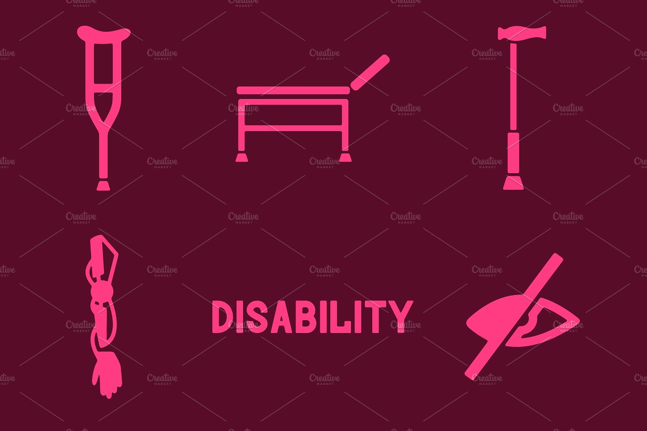 People with disabilities icons