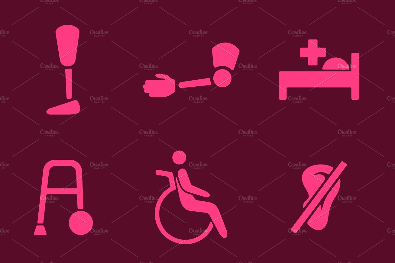 People with disabilities icons