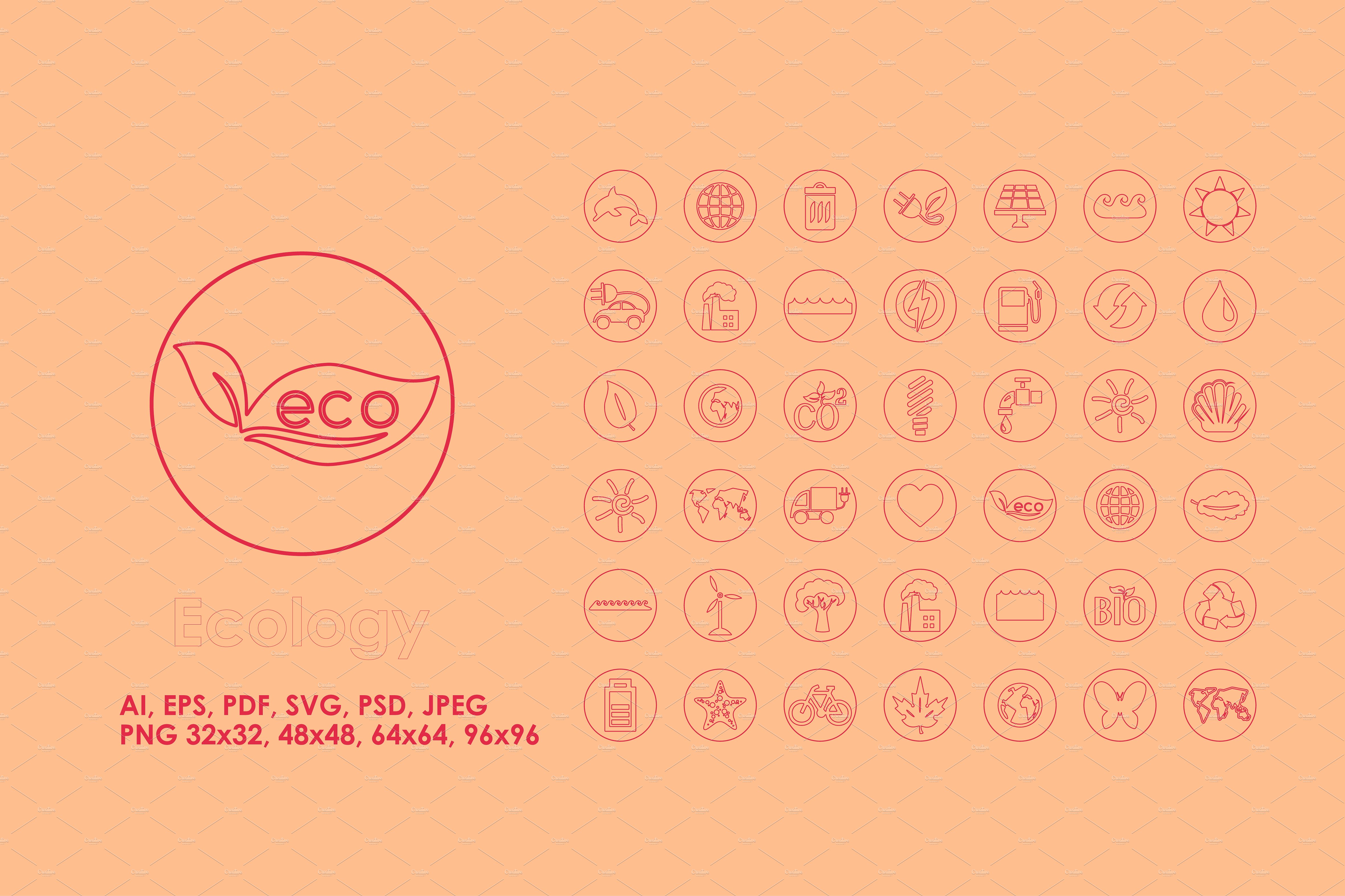 42 Ecology simple icons