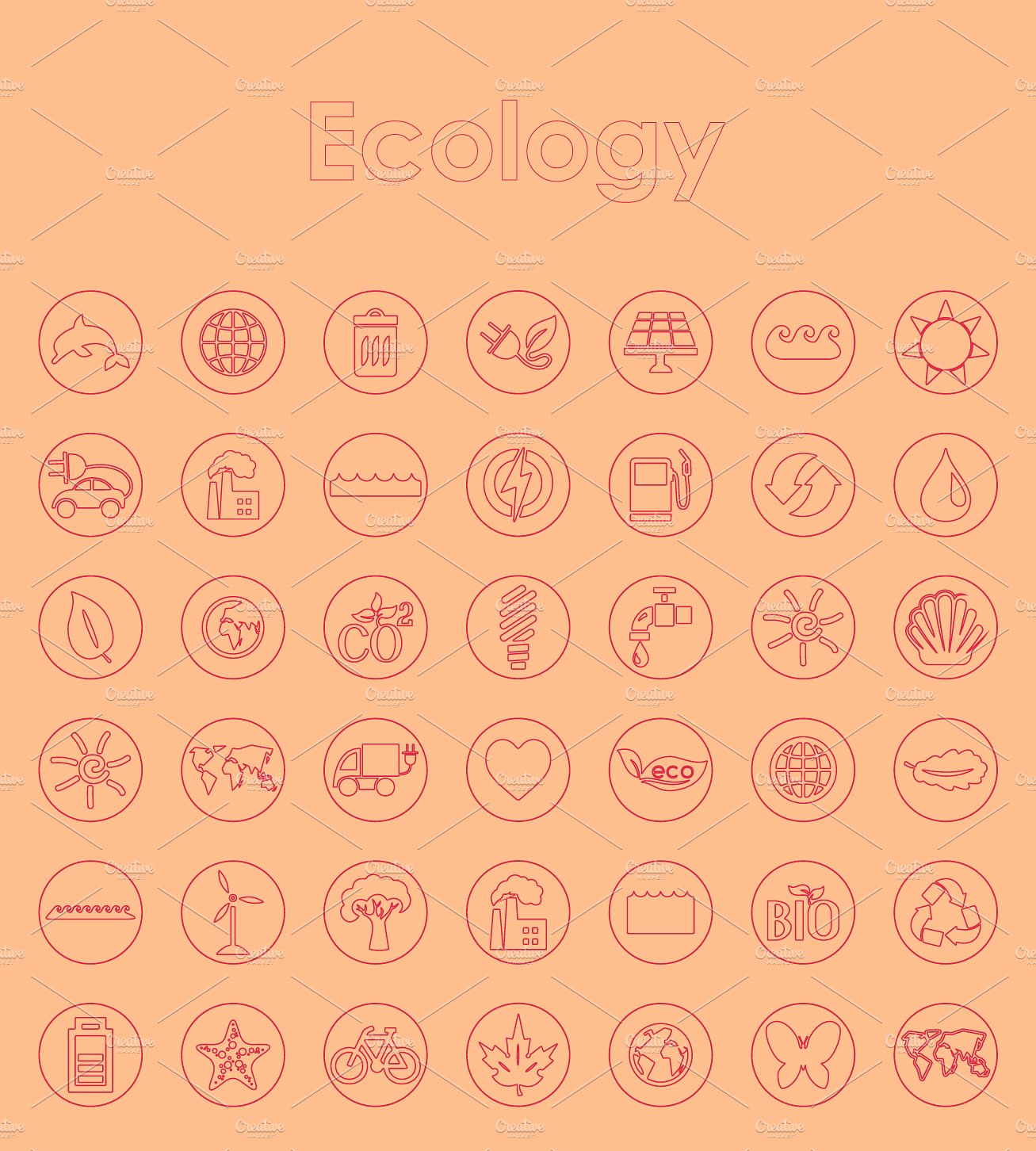 42 Ecology simple icons