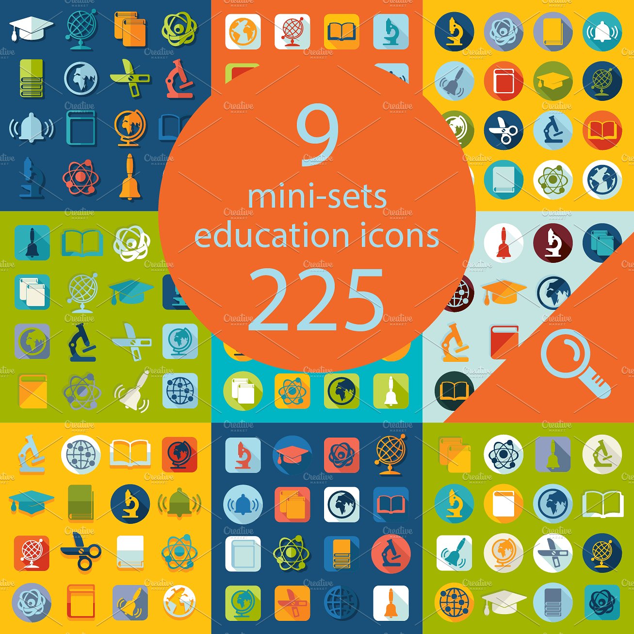 9 EDUCATION sets of icons