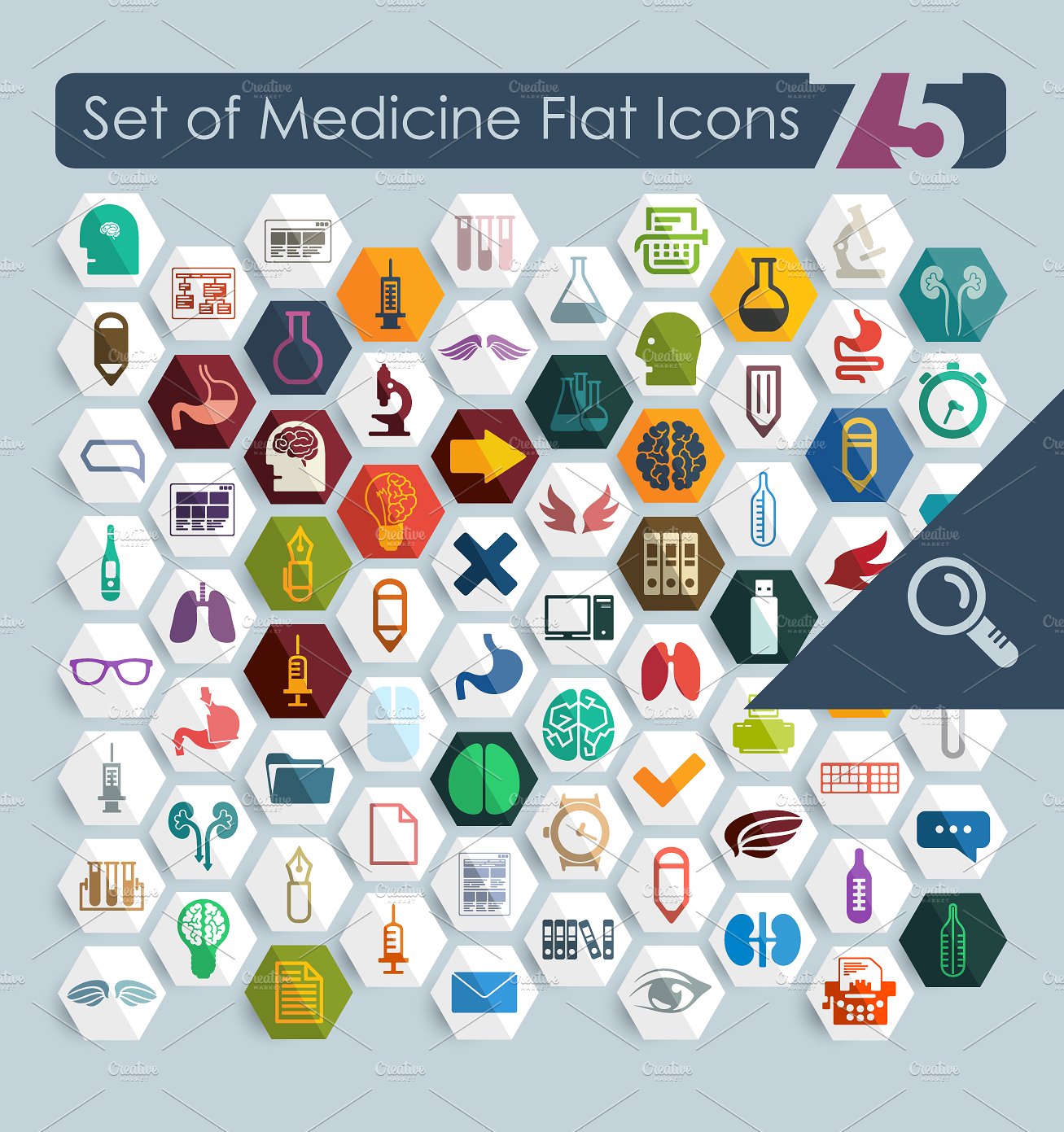 75 MEDICAL flat icons