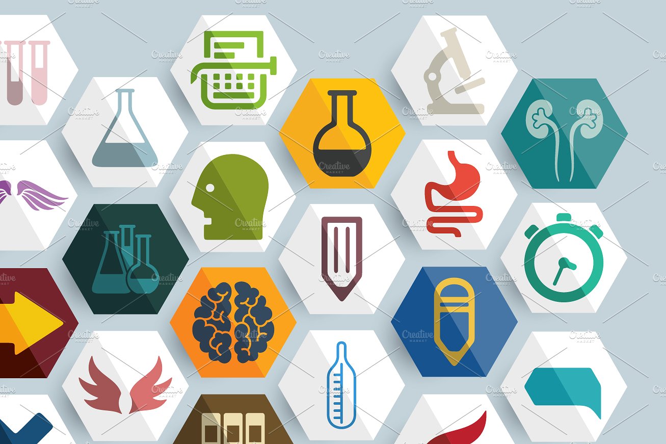 75 MEDICAL flat icons