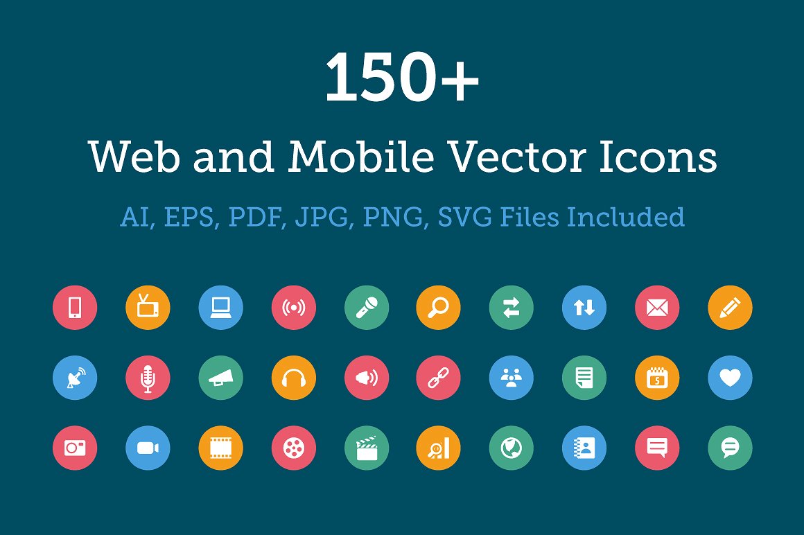 150 Web and Mobile Vector Ico