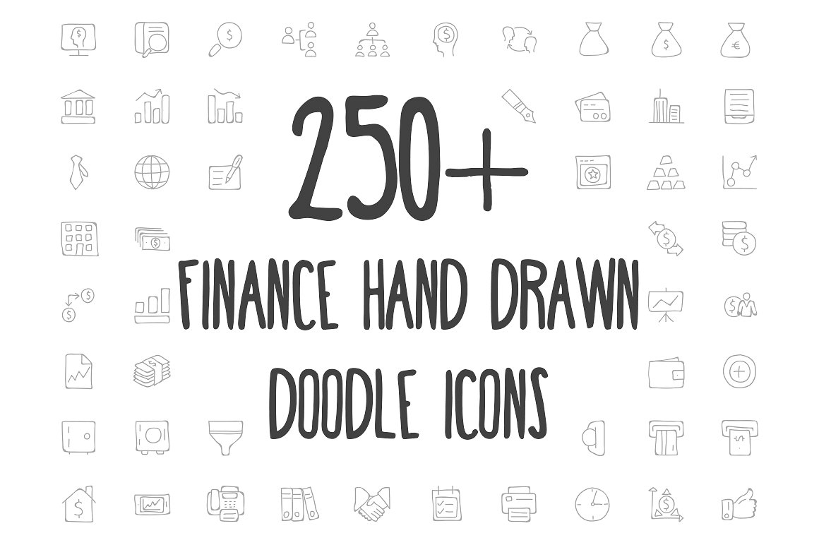 250 Finance Hand Drawn Doodle