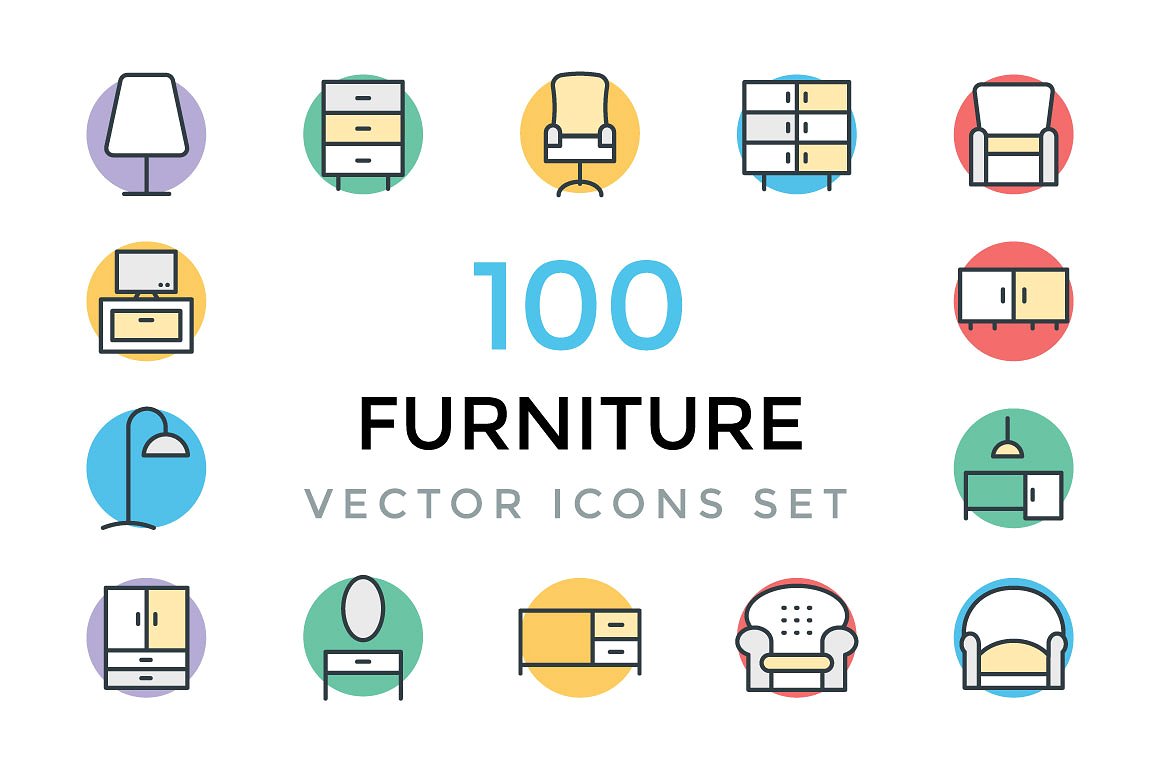 100 Furniture Vector Icons