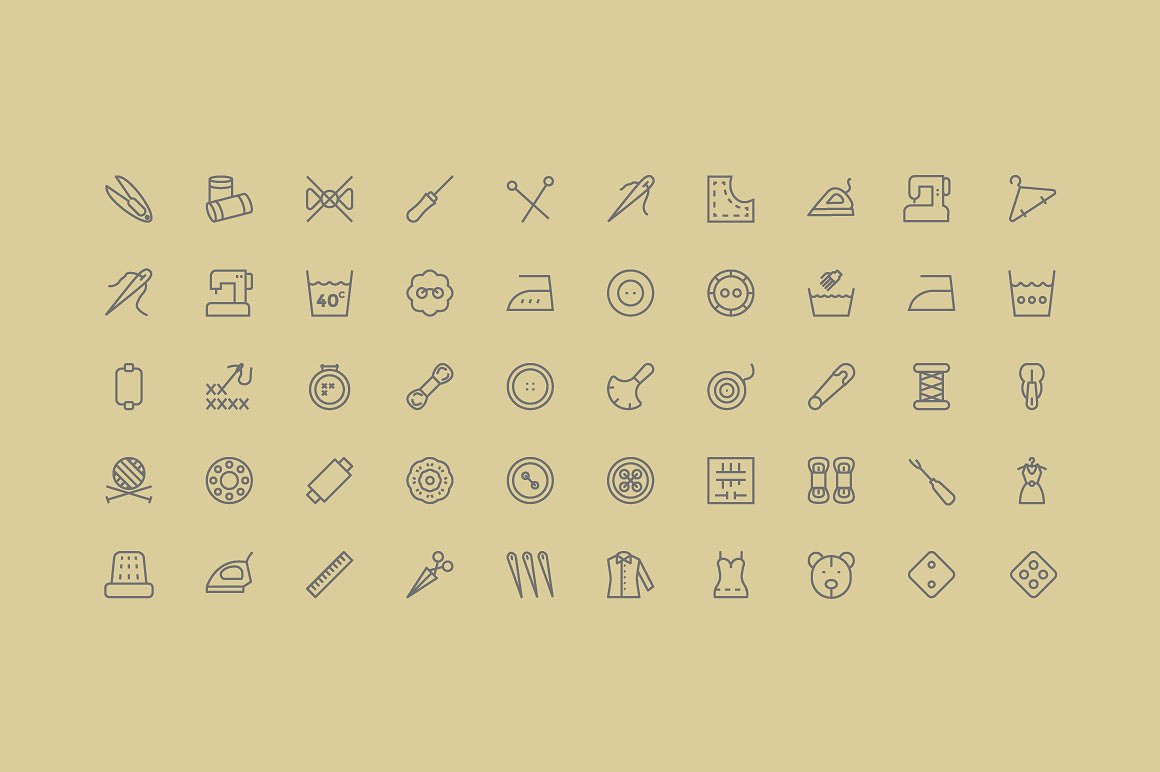 75 Sewing Vector Icons