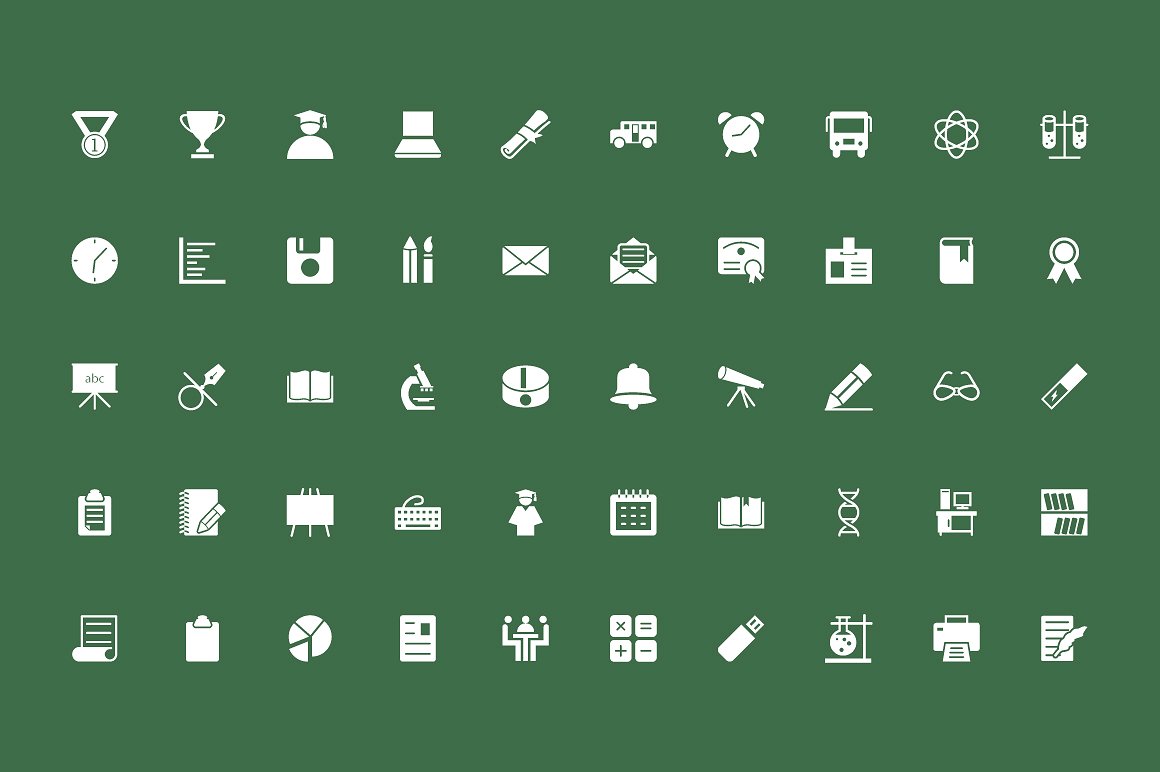 125 Education Vector Icons -