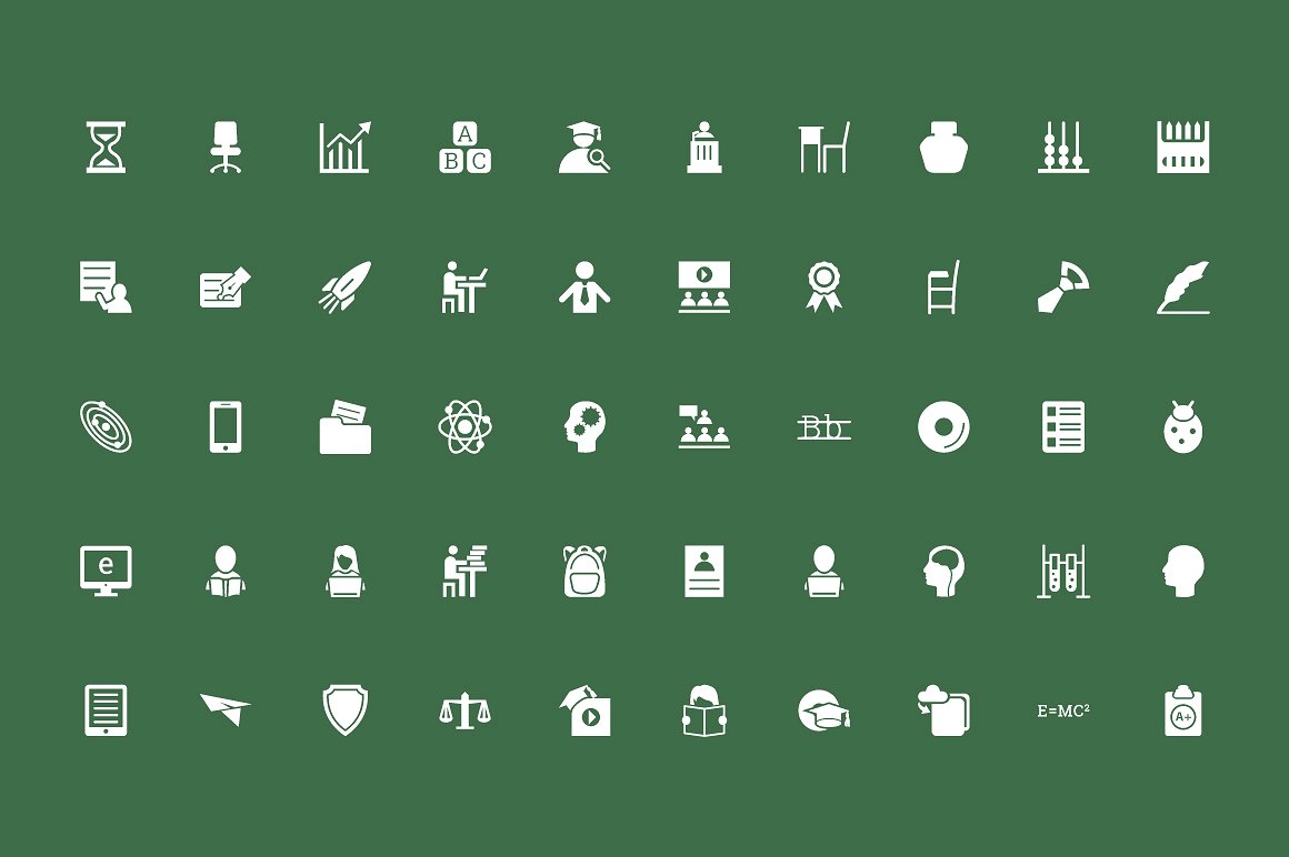 125 Education Vector Icons -