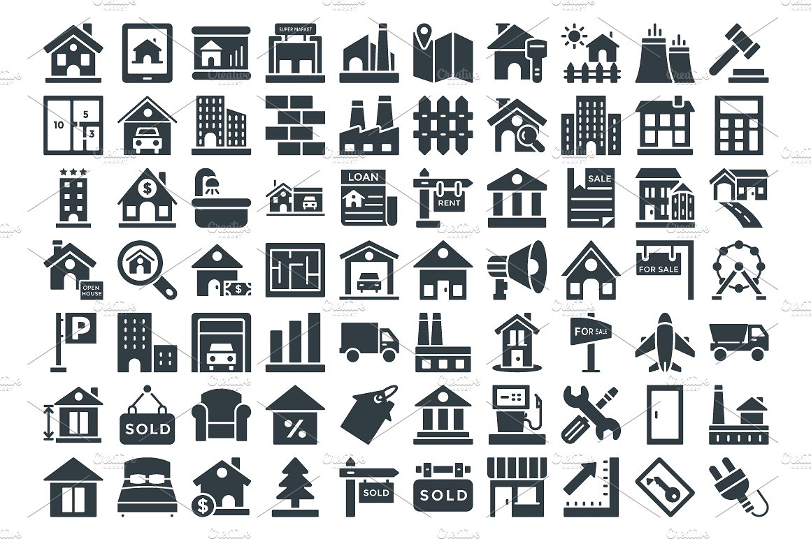 100 Real Estate Vector Icons