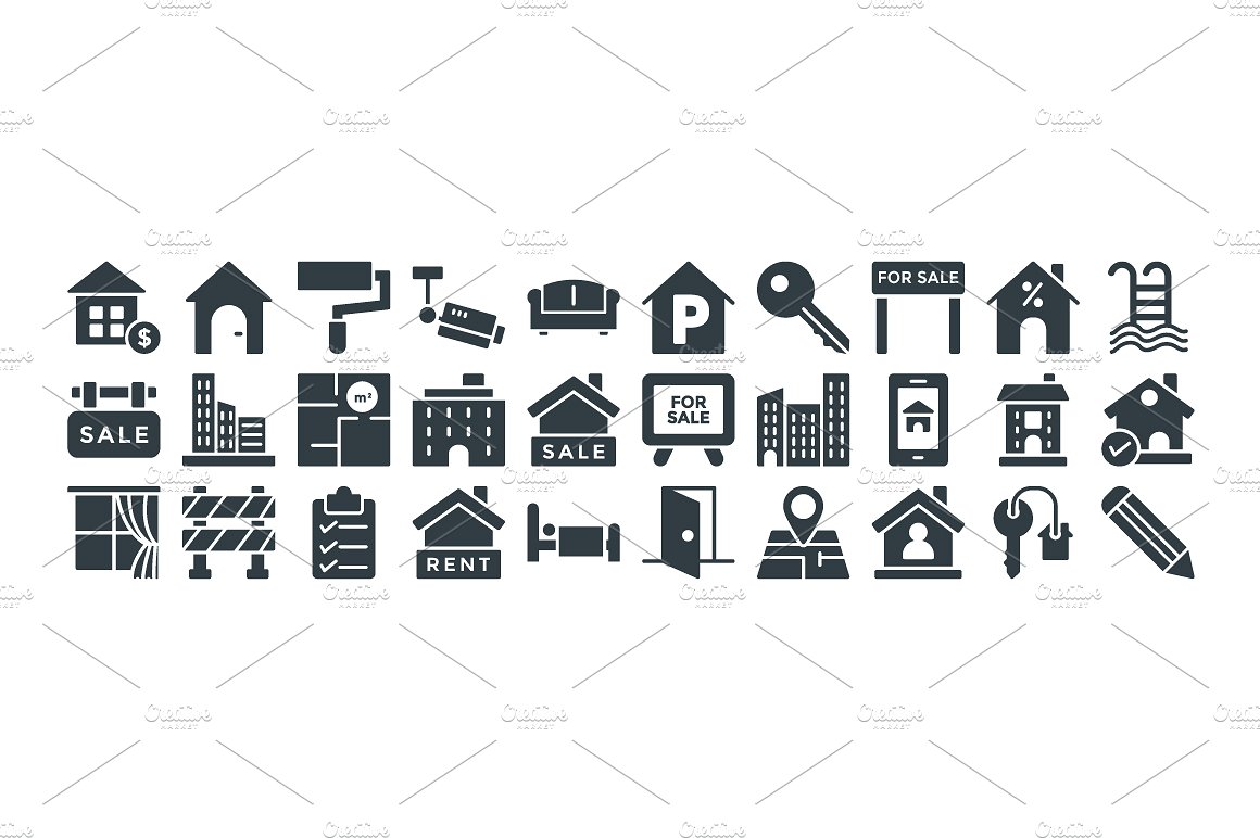 100 Real Estate Vector Icons