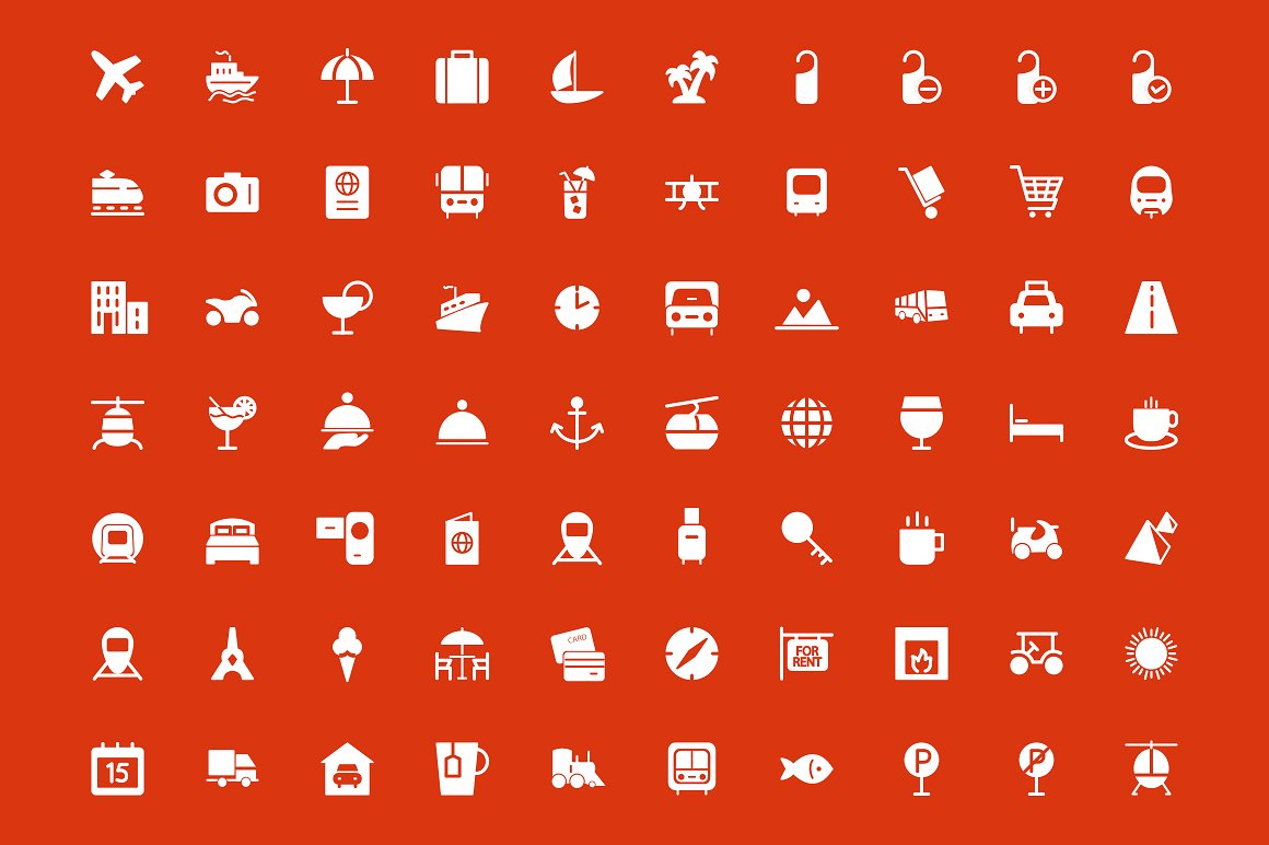 150 Travel Vector Icons