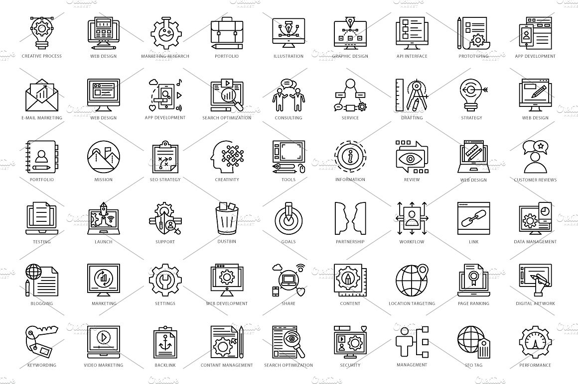 432 Web Line Icons