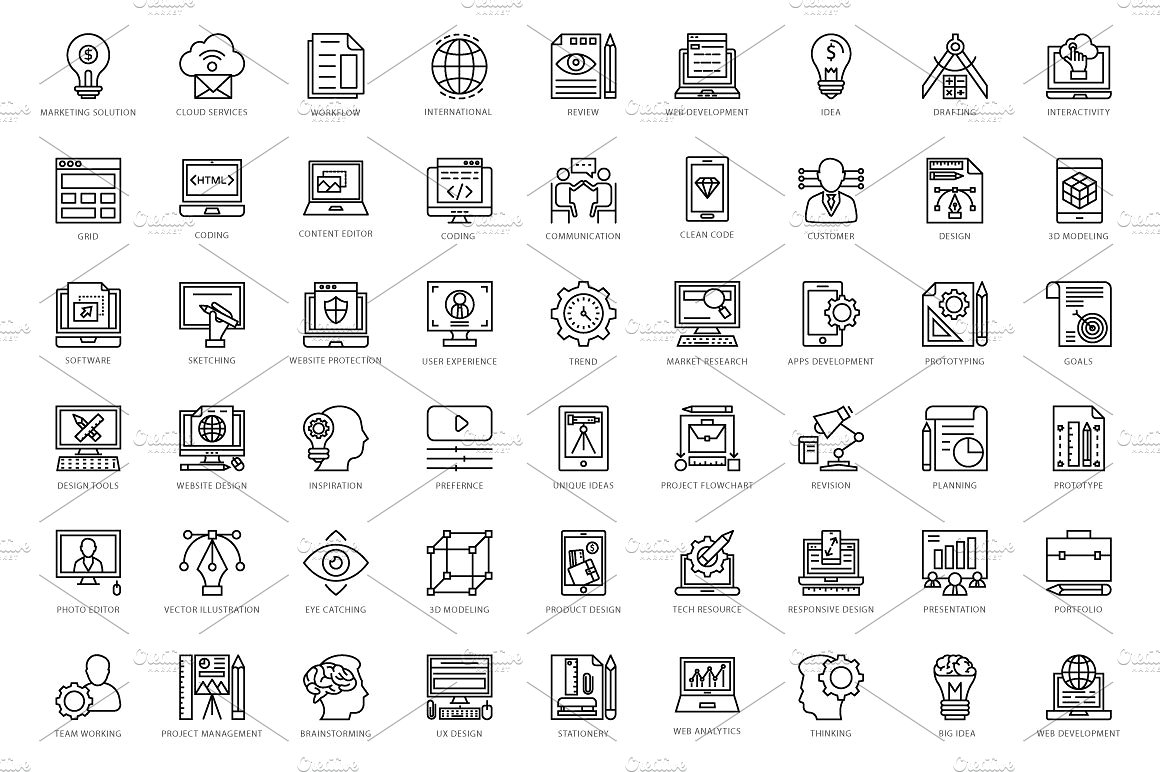 432 Web Line Icons