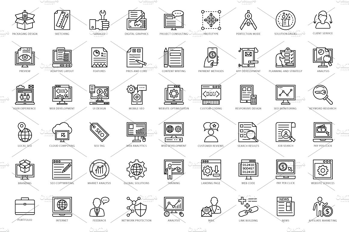 432 Web Line Icons