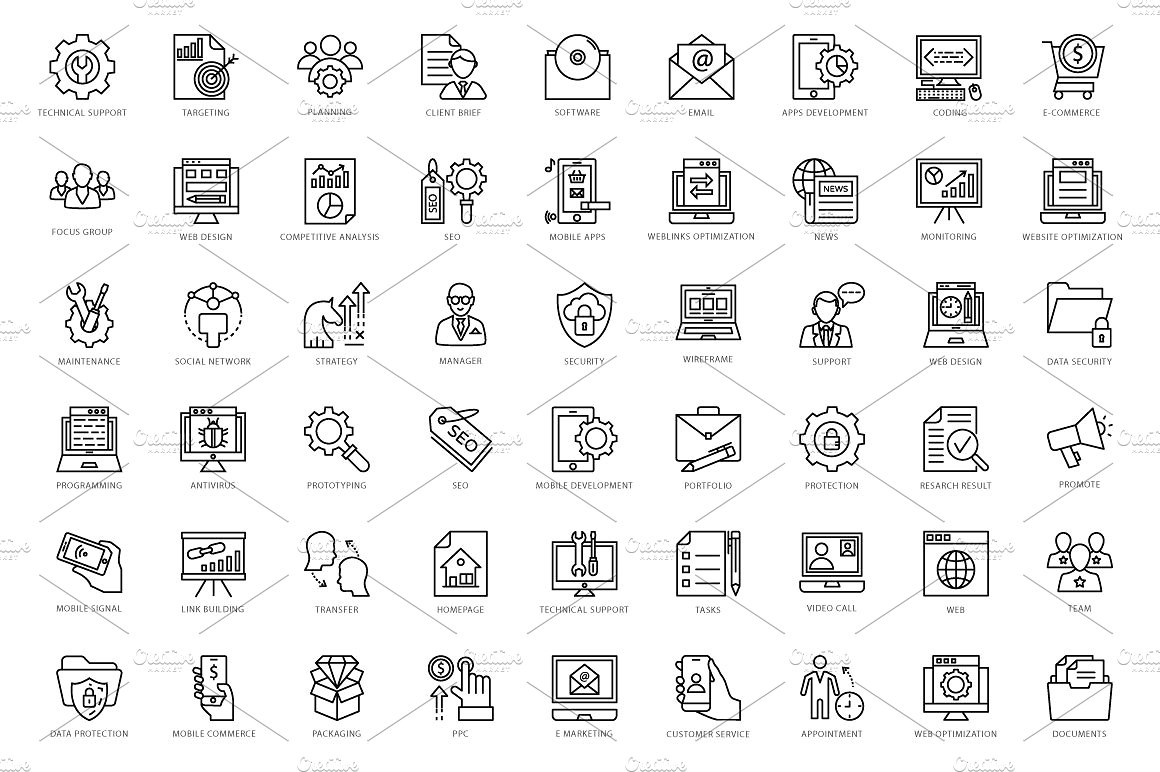 432 Web Line Icons