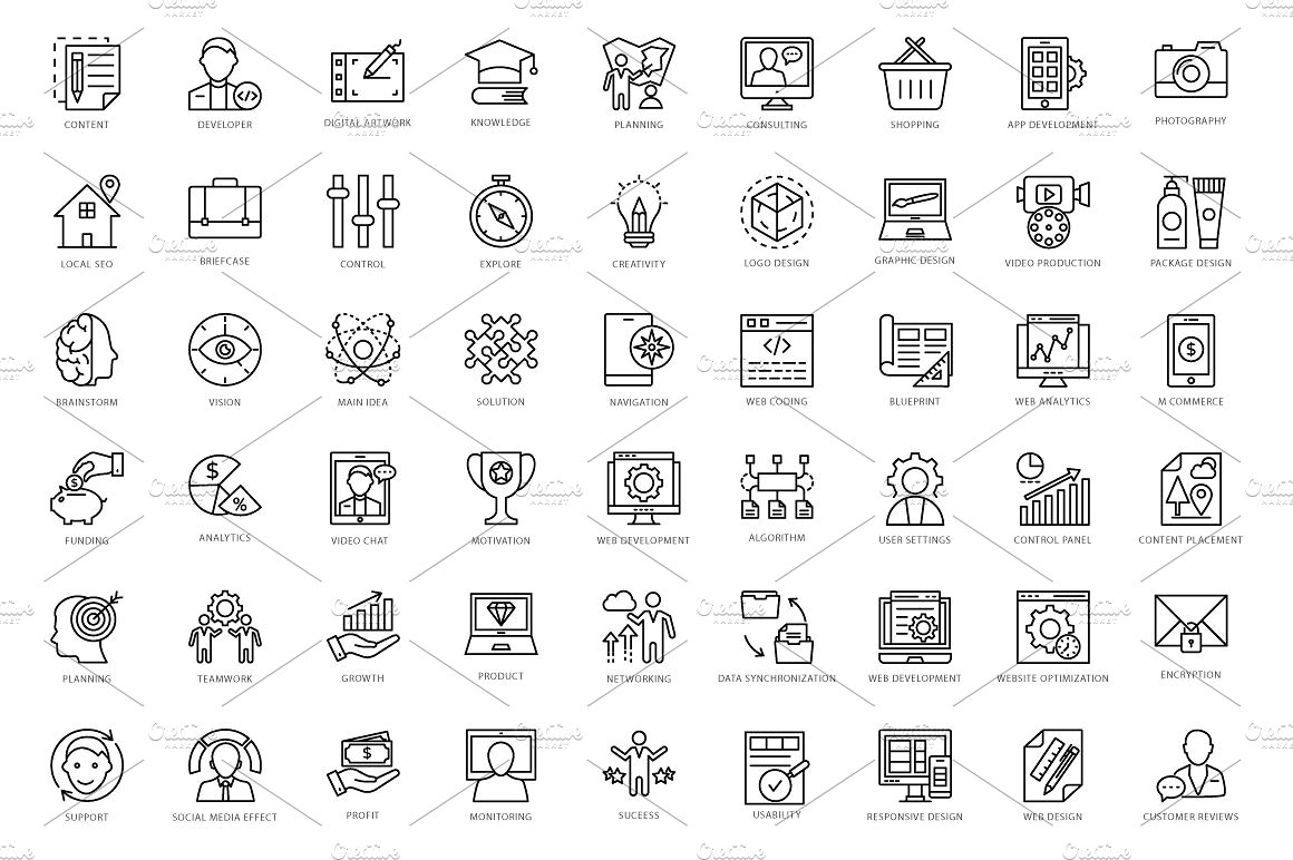 432 Web Line Icons