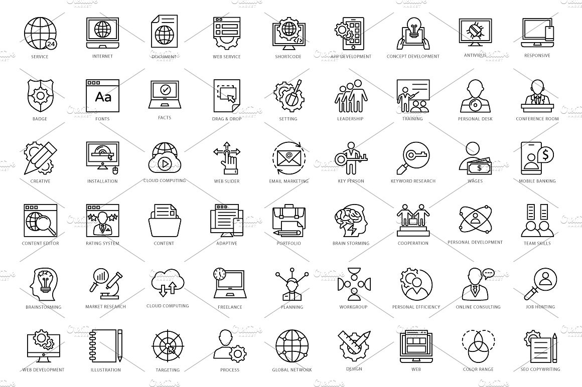 432 Web Line Icons