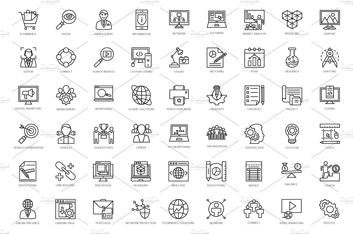 432 Web Line Icons