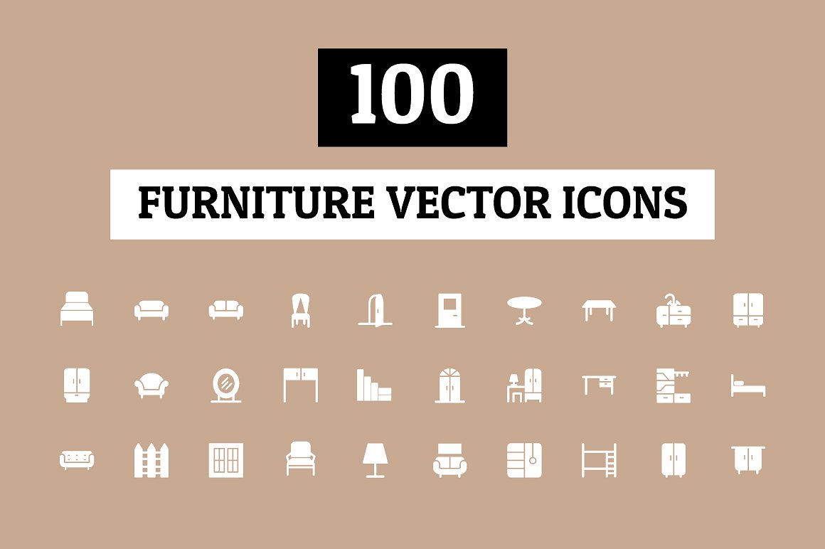 100 Furniture Vector Icons