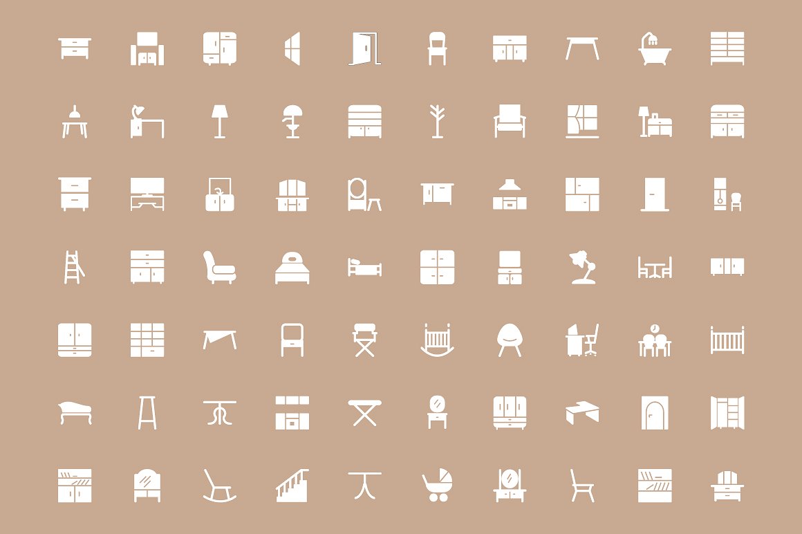 100 Furniture Vector Icons