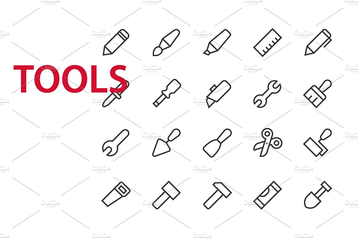 20 Tools UI icons