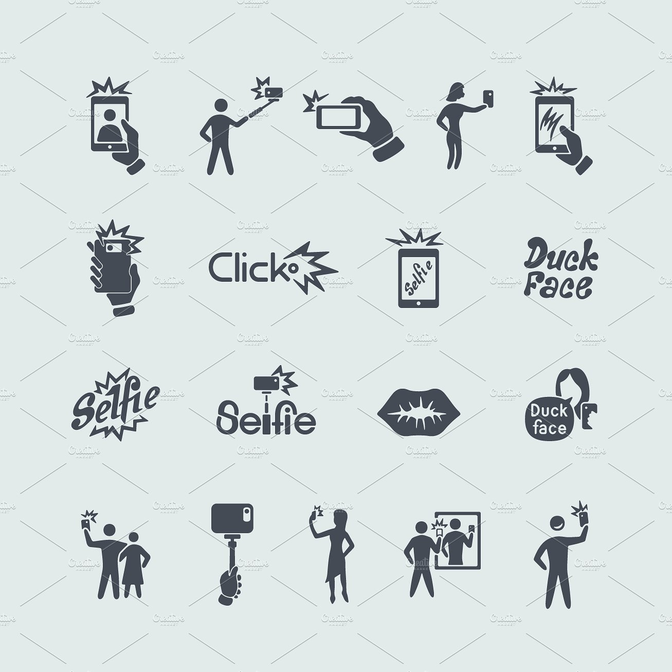 18 selfie icons