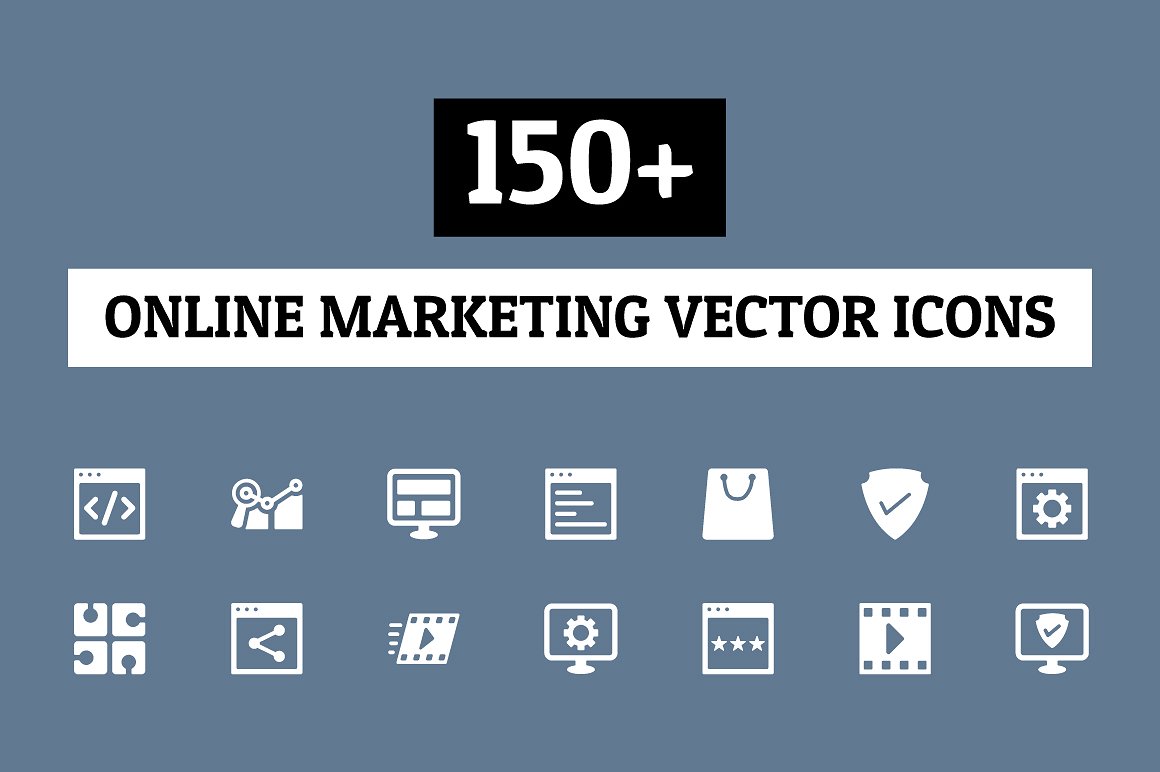 150 Online Marketing Icons