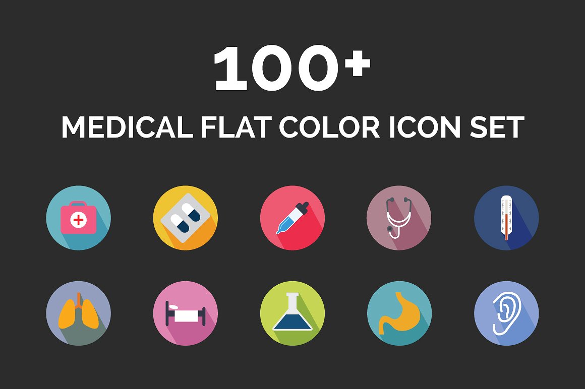 100 Medical Flat Color Icon S