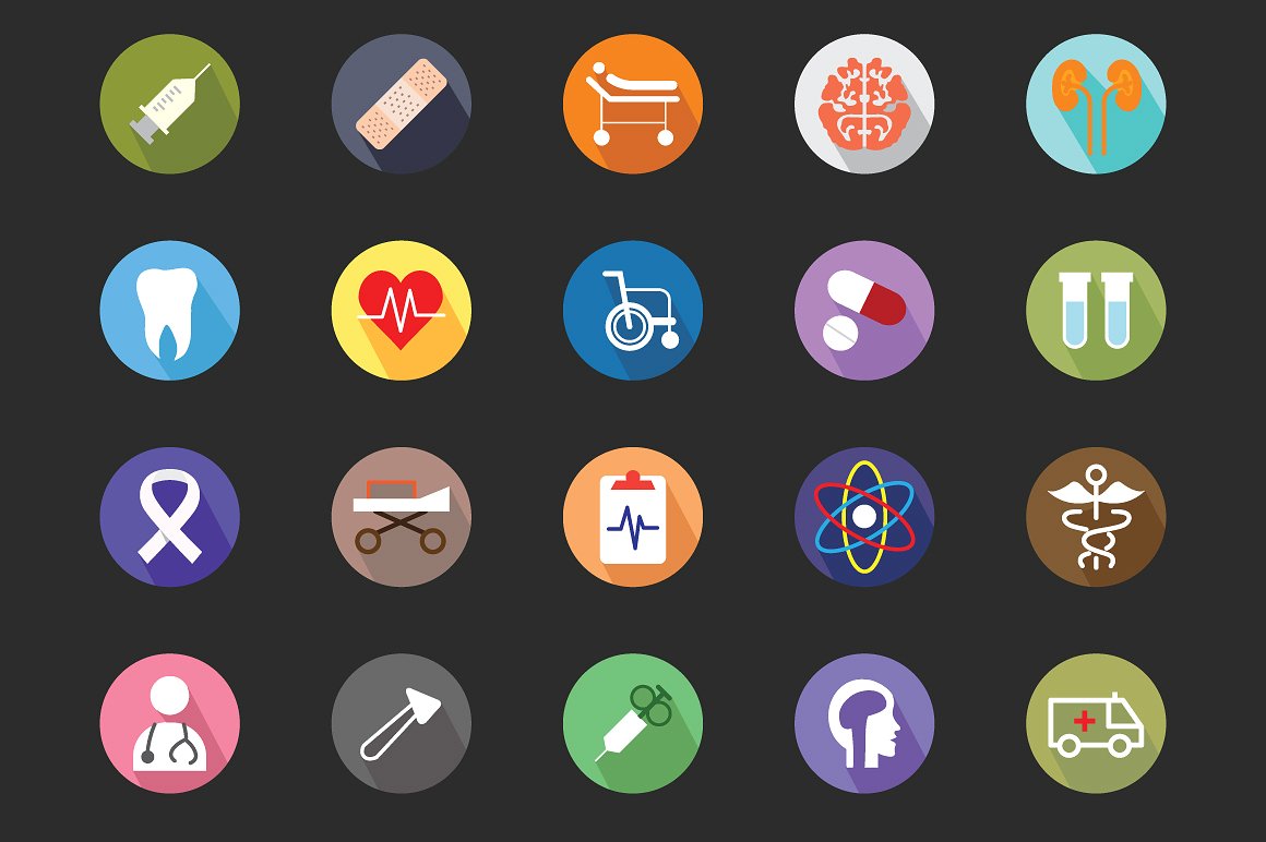 100 Medical Flat Color Icon S