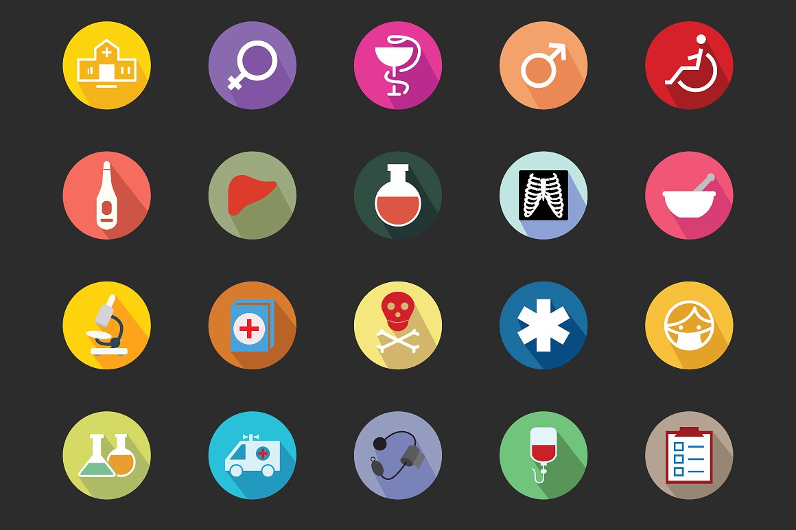 100 Medical Flat Color Icon S