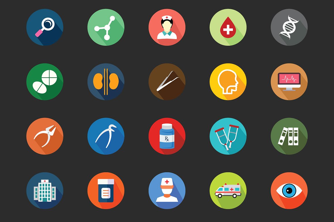 100 Medical Flat Color Icon S