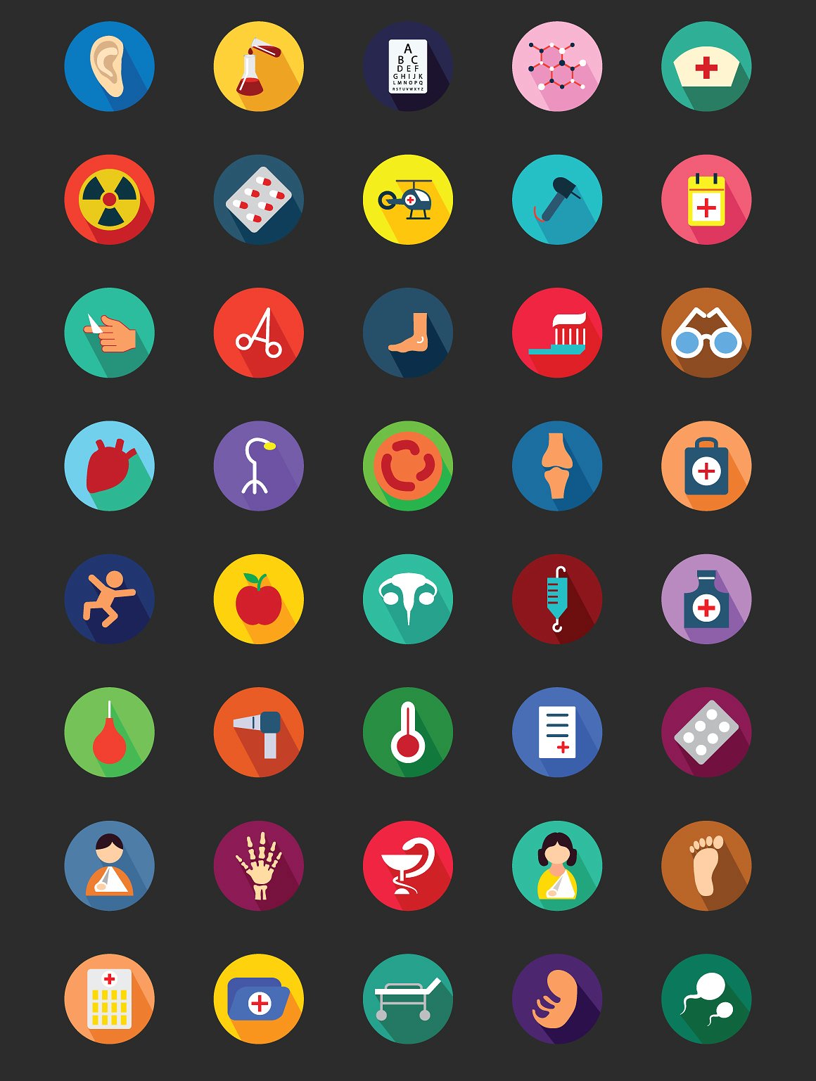 100 Medical Flat Color Icon S