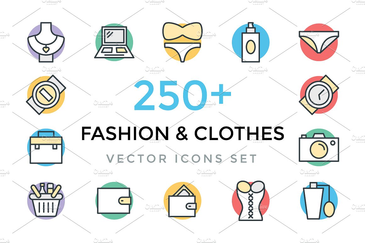 250 Fashion and Clothes Icons