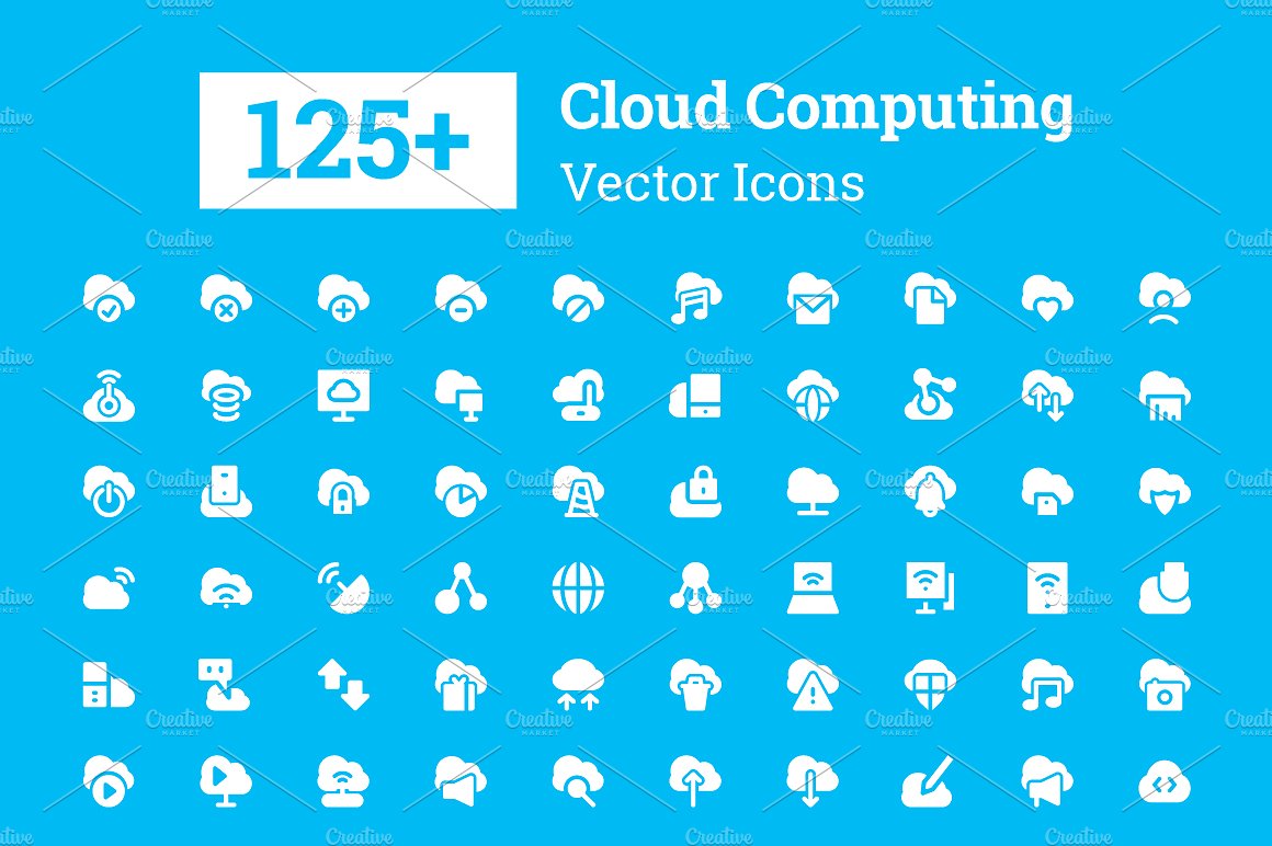 125 Cloud Computing Vector Ic