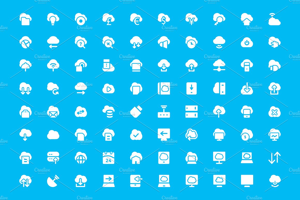 125 Cloud Computing Vector Ic