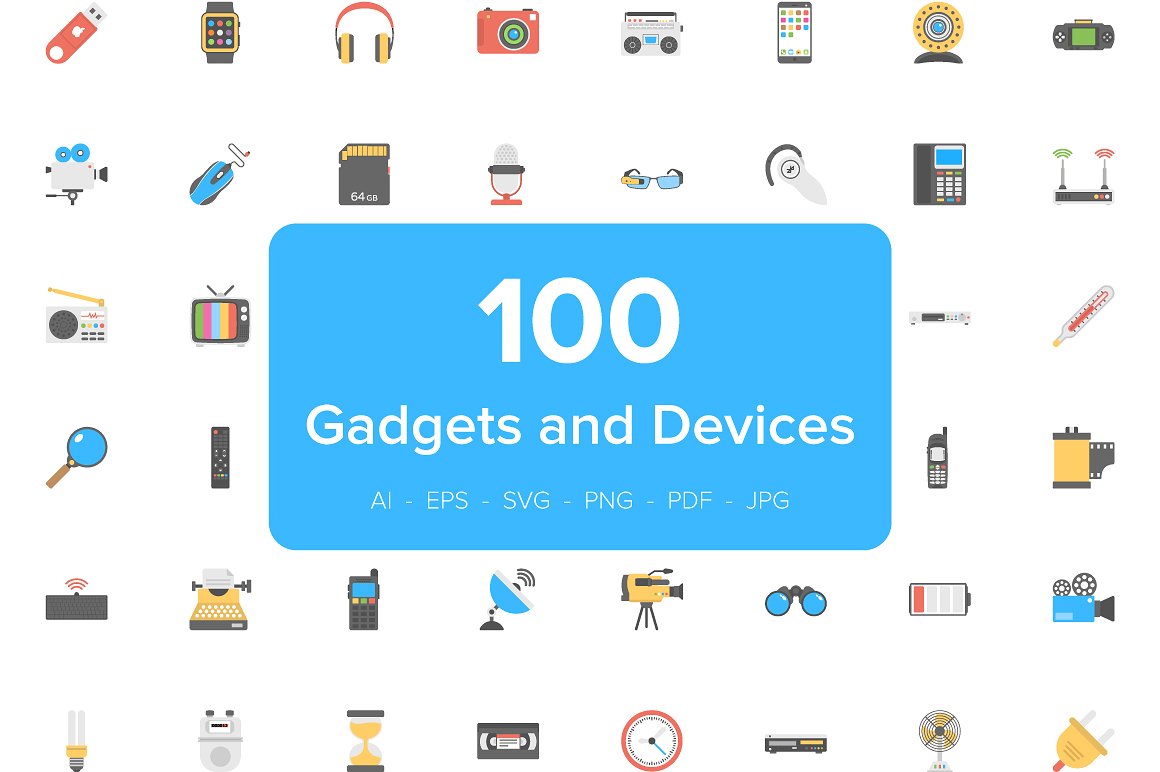 Flat Icons of Gadgets and Devi