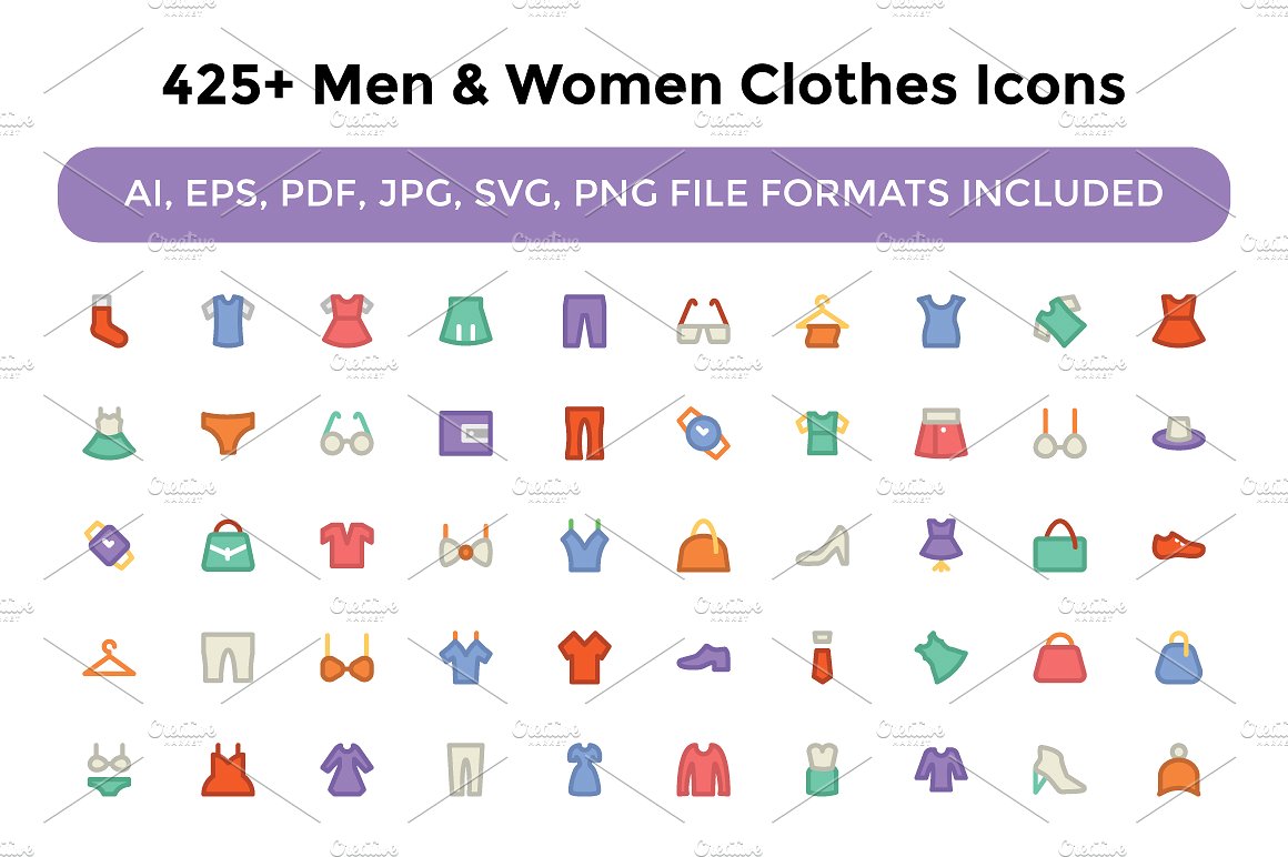 425 Men and Women Clothes Ico