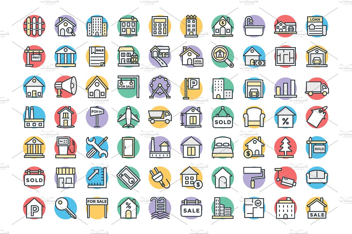 100 Real Estate Vector Icons