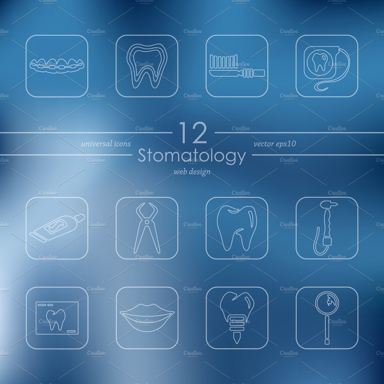 Set of stomatology icons