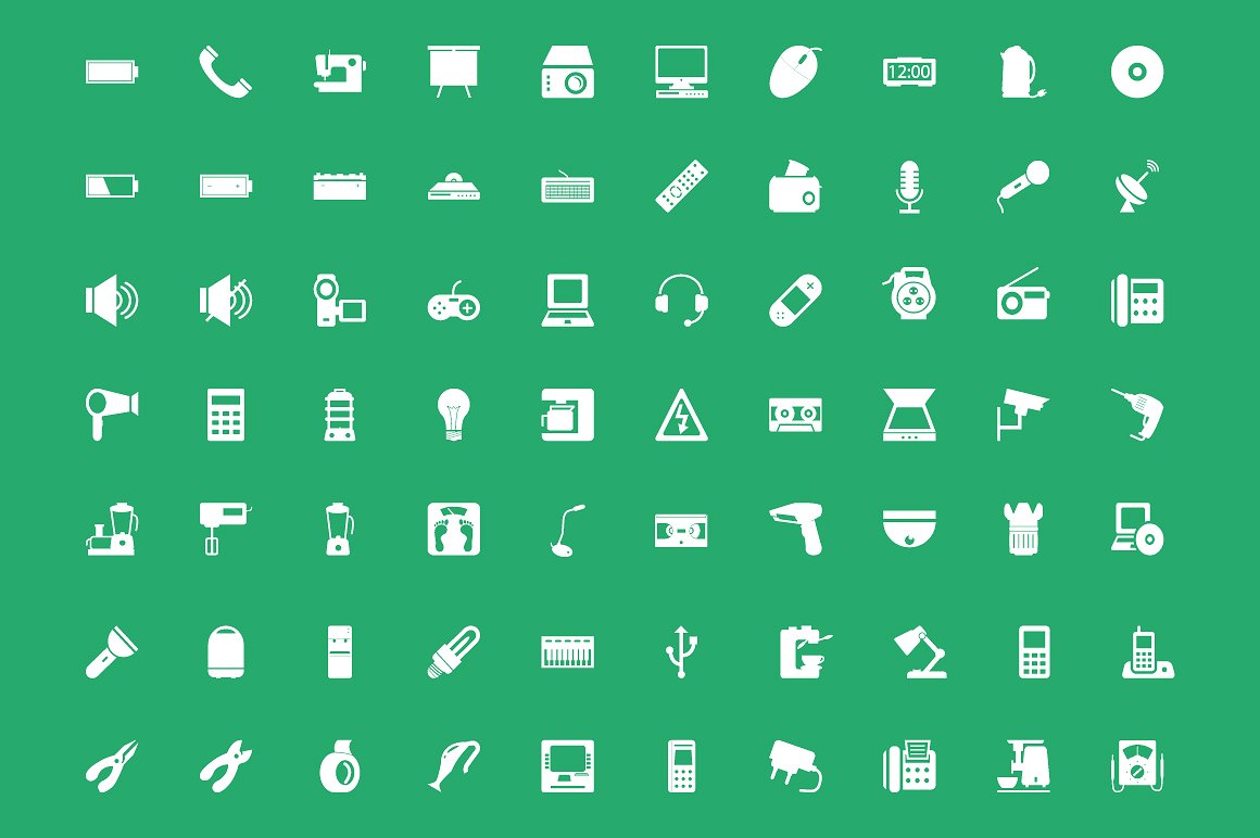 100 Electronics Vector Icons