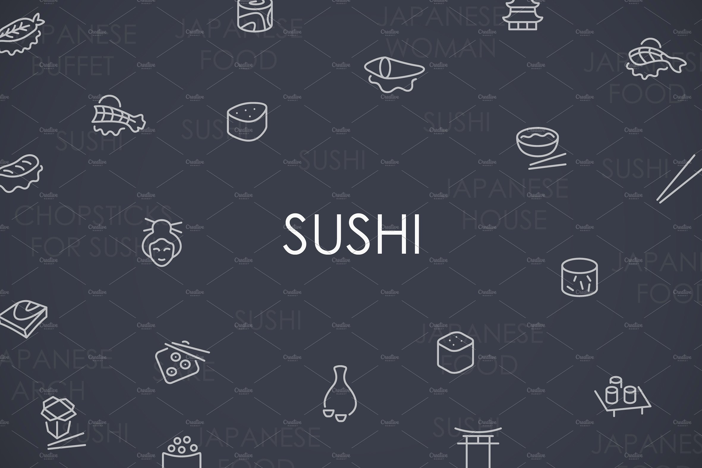 Sushi thinline icons