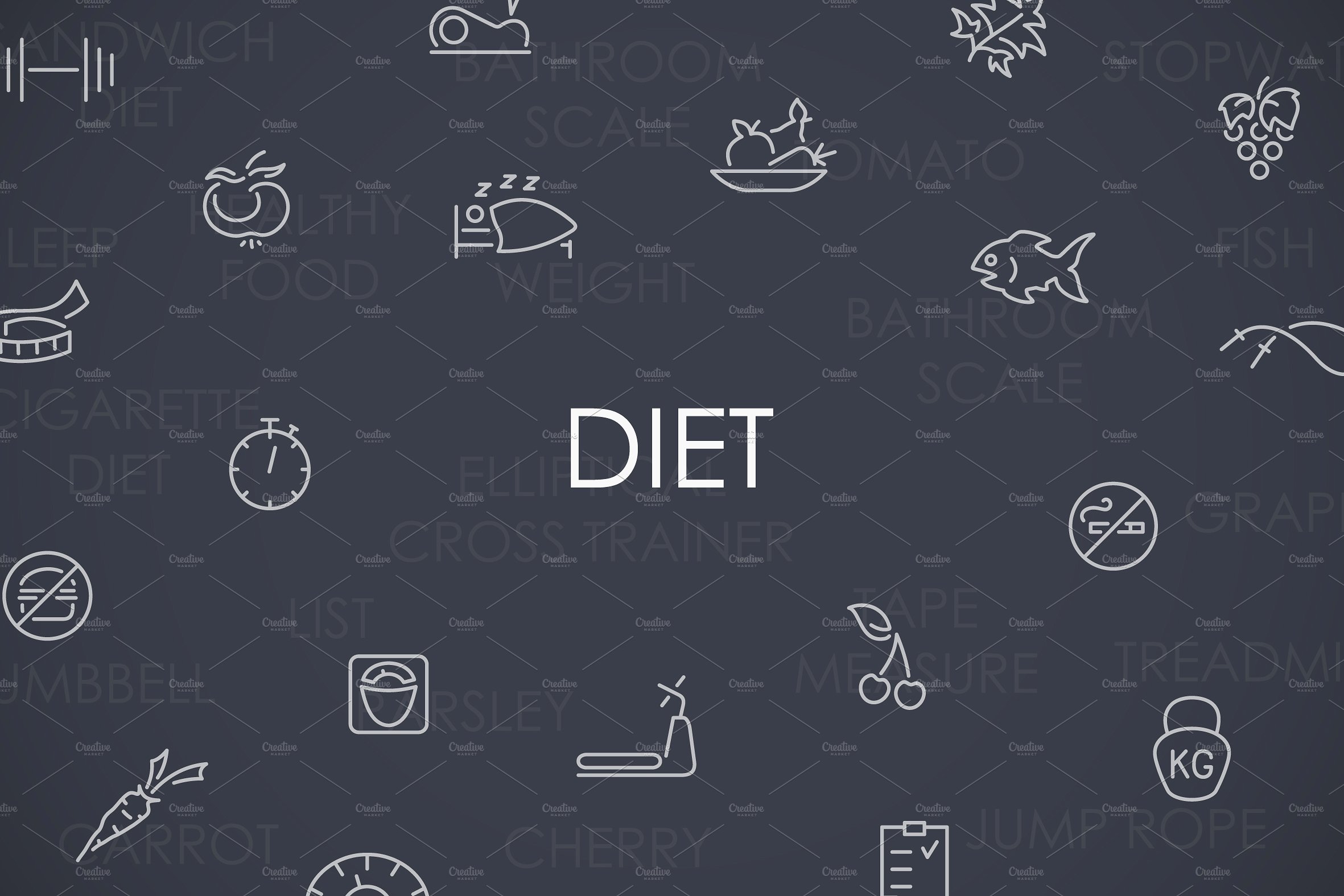 Diet thinline icons