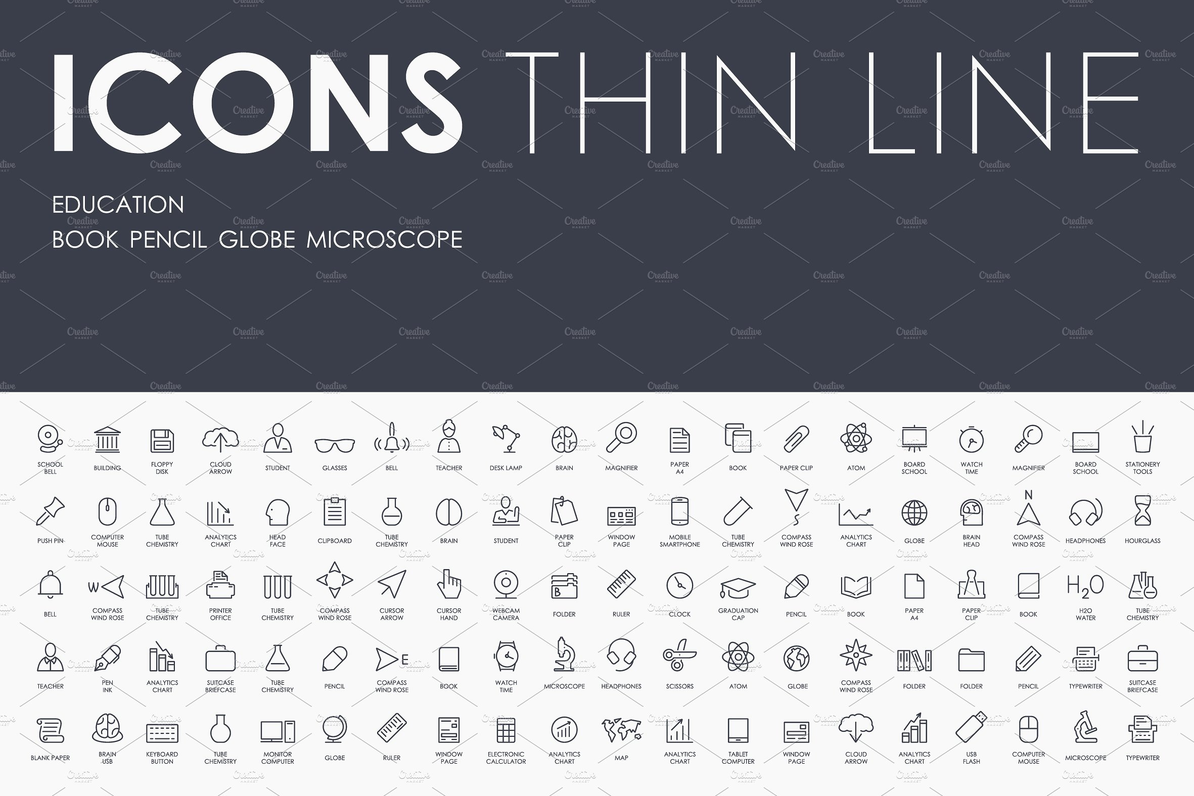 Education Thinline icons