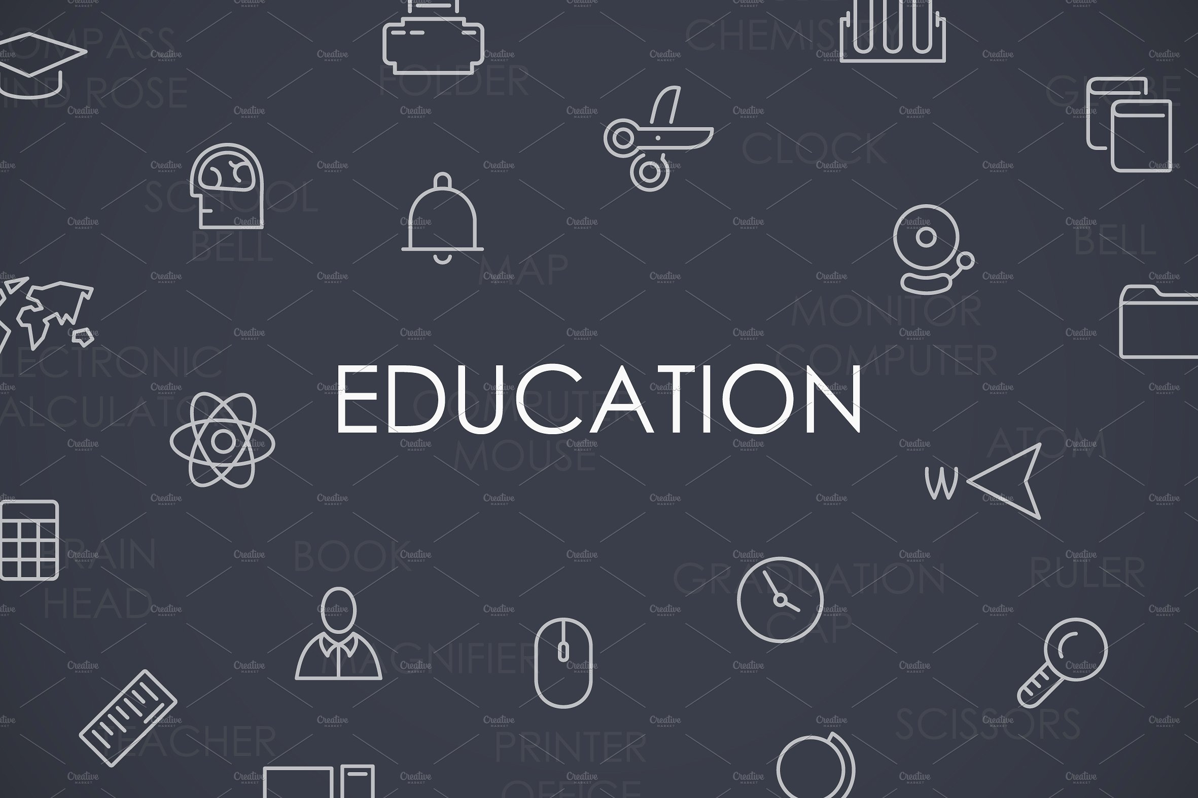 Education Thinline icons