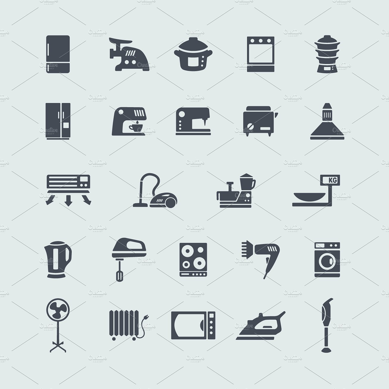 24 white goods icons