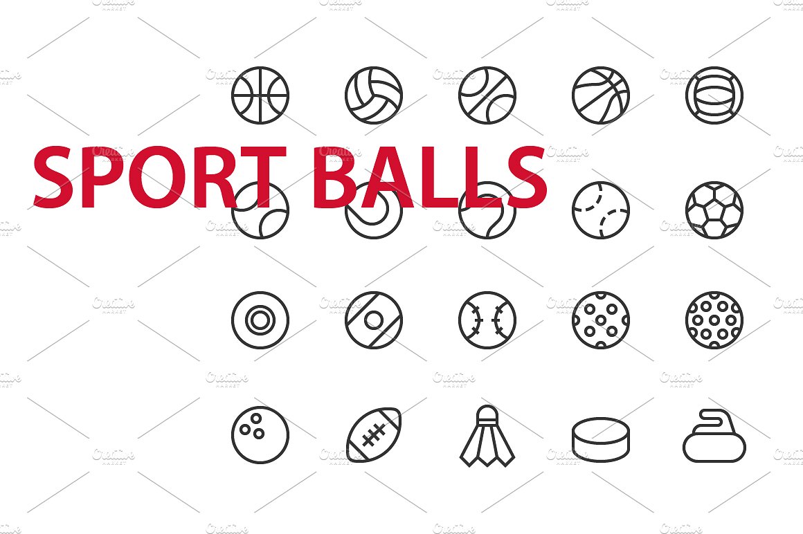 20 Sport Balls UI icons